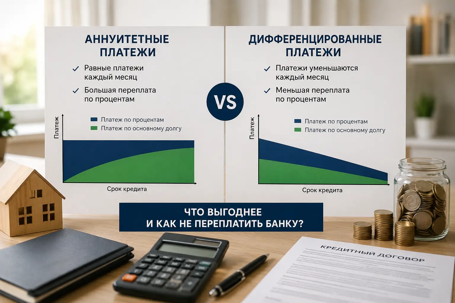 Разница между аннуитетными и дифференцированными платежами