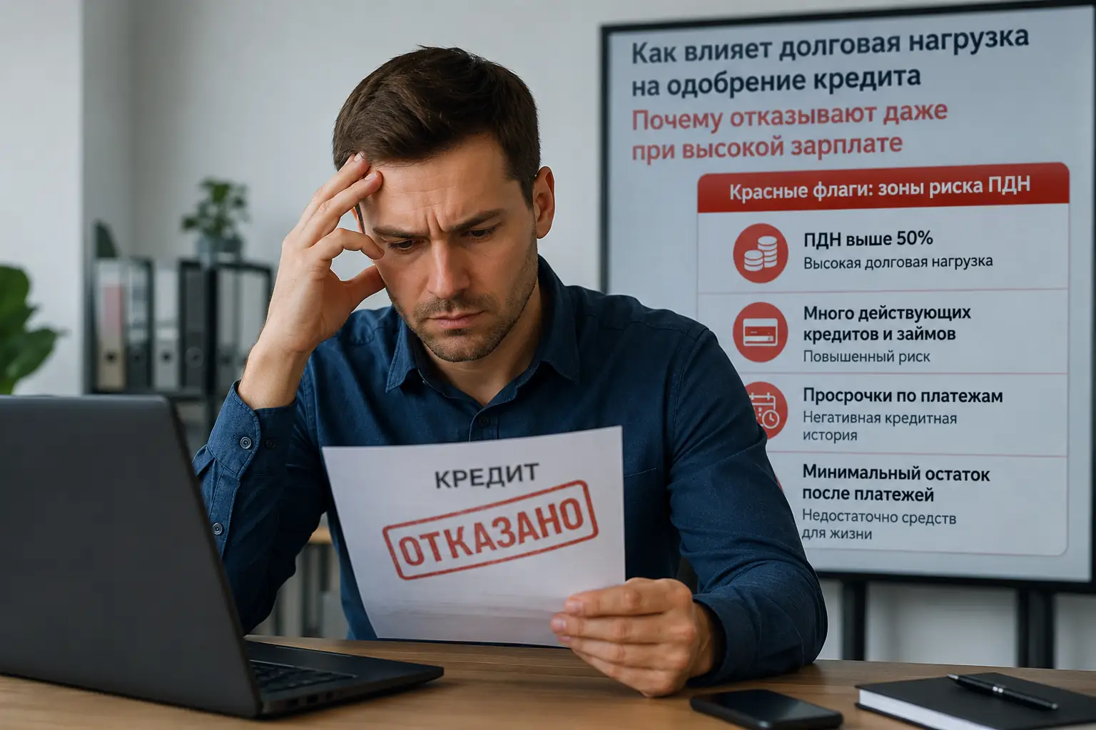 Как влияет долговая нагрузка на одобрение кредита: почему отказывают даже при высокой зарплате Красные флаги: зоны риска ПДН