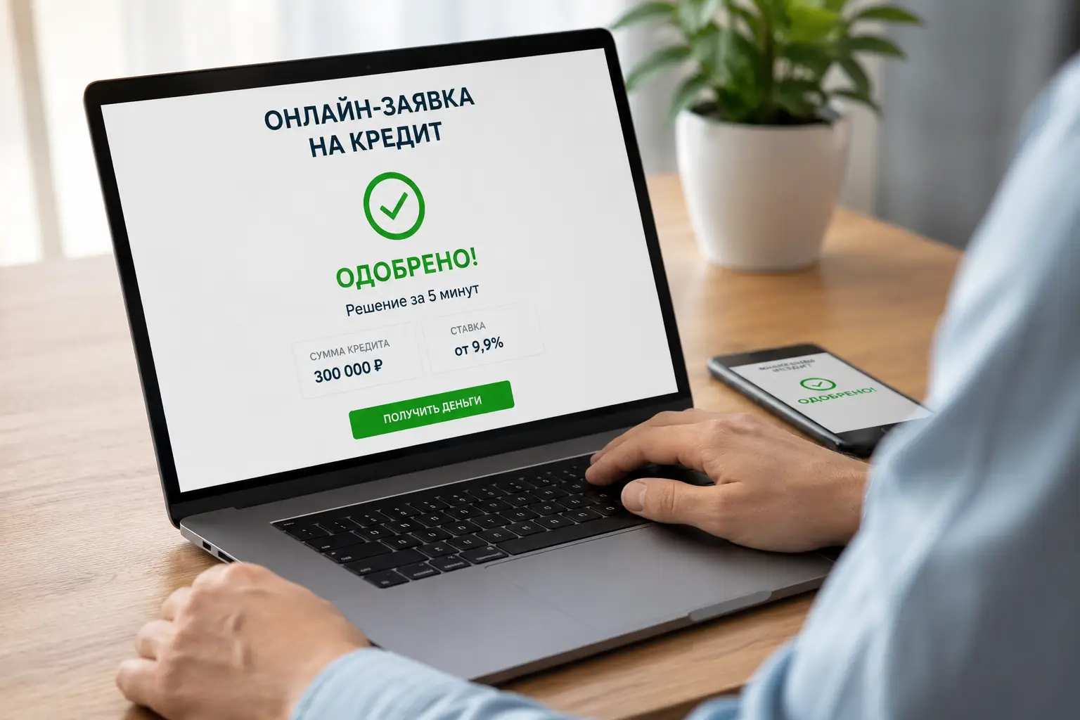 Кредит с онлайн-заявкой: как получить одобрение за 5 минут без визита в банк