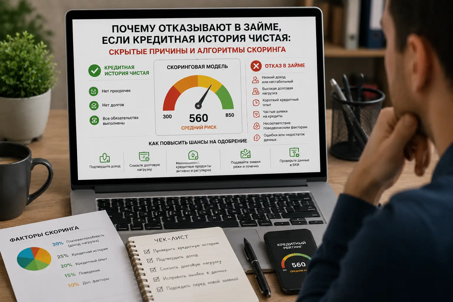 Почему отказывают в займе, если кредитная история чистая: скрытые причины и алгоритмы скоринга