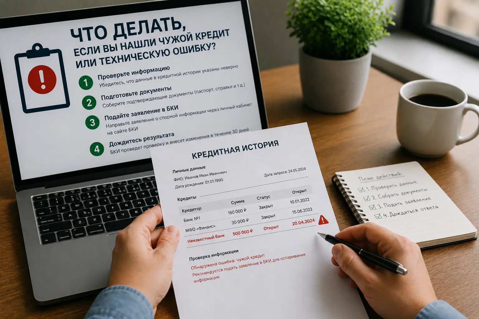 Проверка кредитной истории бесплатно: пошаговое руководство без визитов в банк Что делать, если вы нашли чужой кредит или техническую ошибку?