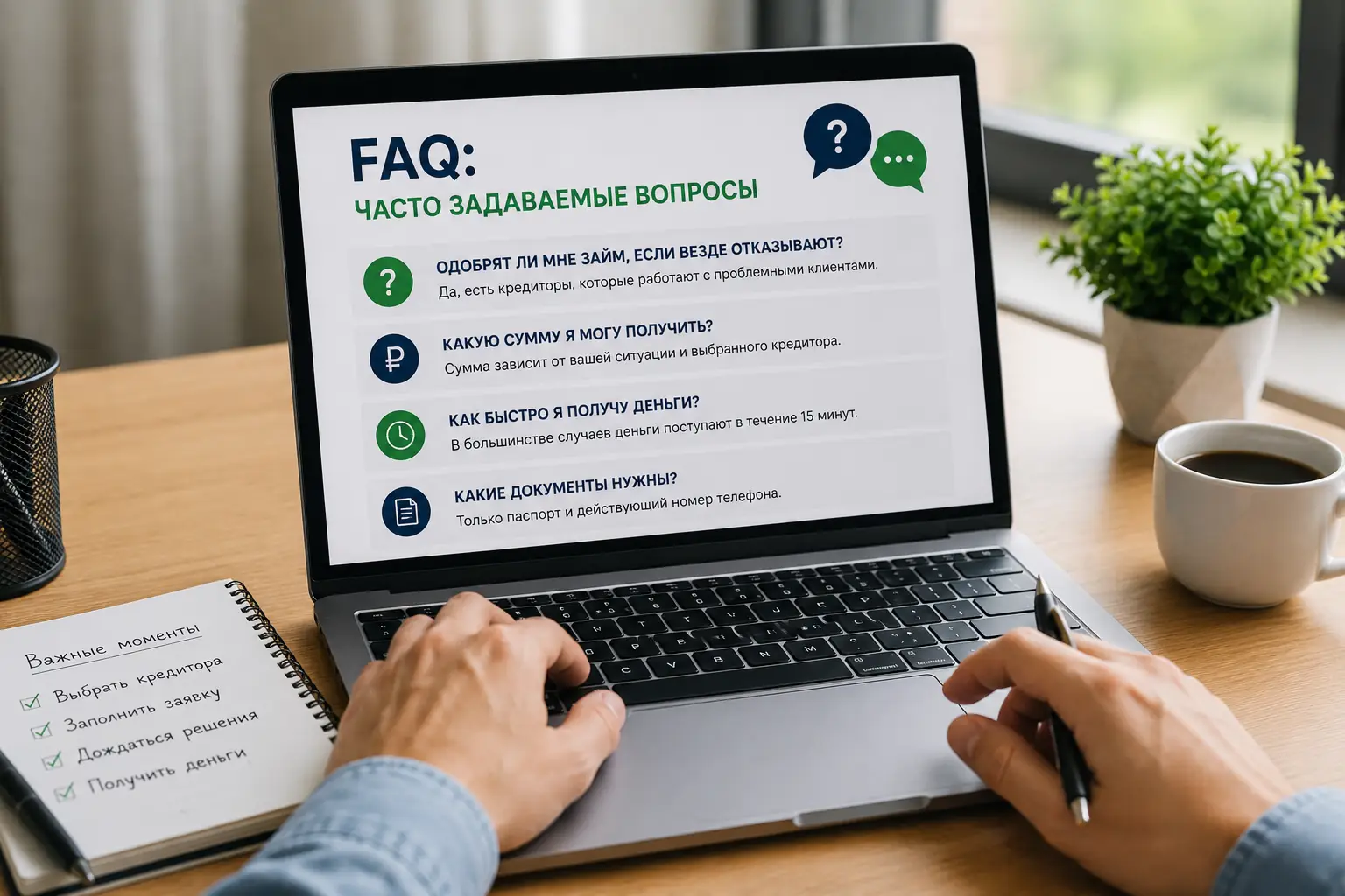 Кредиты и займы с высокой вероятностью одобрения: как получить деньги, если везде отказывают FAQ: Часто задаваемые вопросы