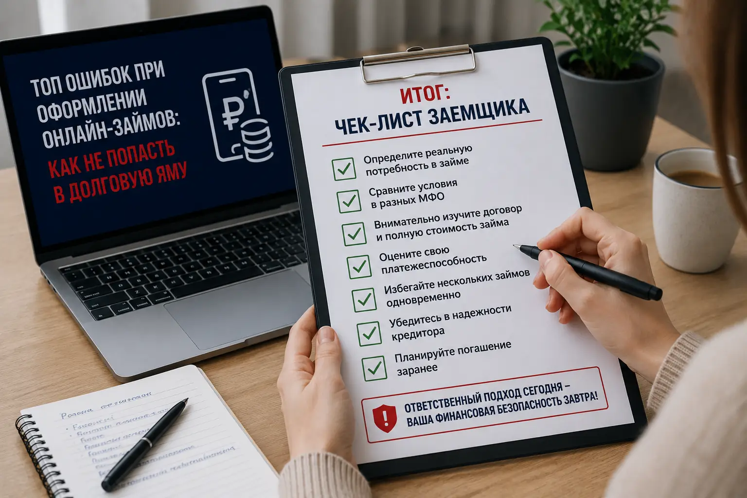 Топ ошибок при оформлении онлайн-займов: как не попасть в долговую яму Итог: Чек-лист заемщика