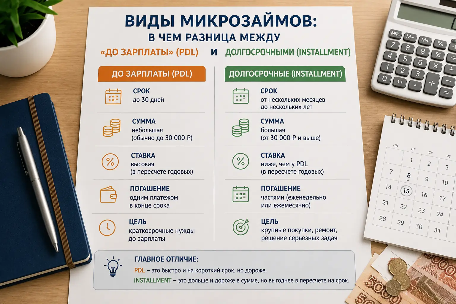 Виды микрозаймов: в чем разница между «до зарплаты» (PDL) и долгосрочными (Installment)